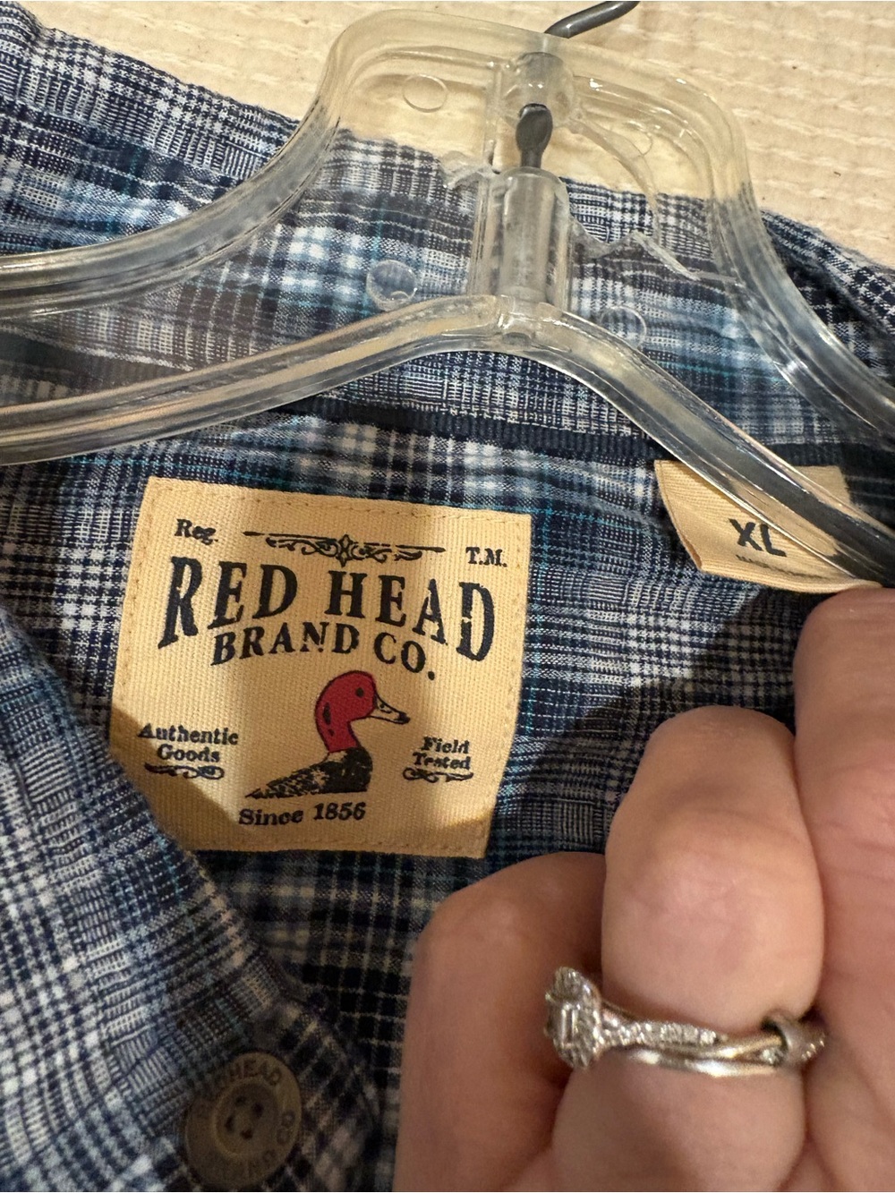 RedHead Blue Plaid Casual Button-Down Shirt